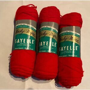 Vtg Sayelle Caron Monsanto Acrylic Worsted Yarn 3.5 oz 4-ply Devil Red 1024 NOS